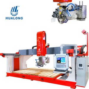 Machines HUALONG série HKNC scie à pont polyvalente CNC découpeuse de pierre 5 axes pour comptoir de dalle de marbre de granit