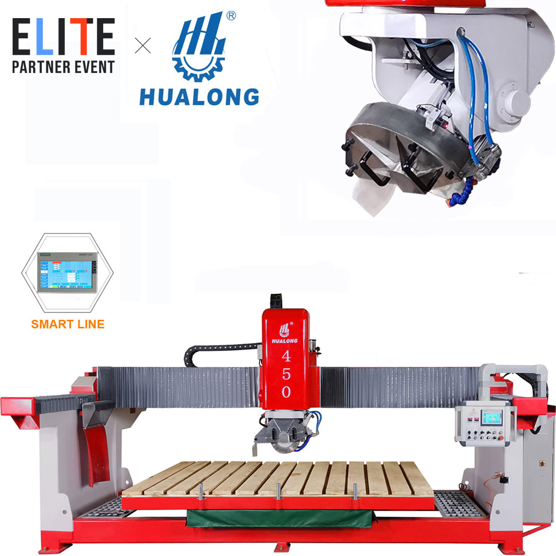 Hualong Stone Machinery Hlsq-450 vente chaude Granit Marbre Carrelage Pierre Comptoir Pont Scie Machine