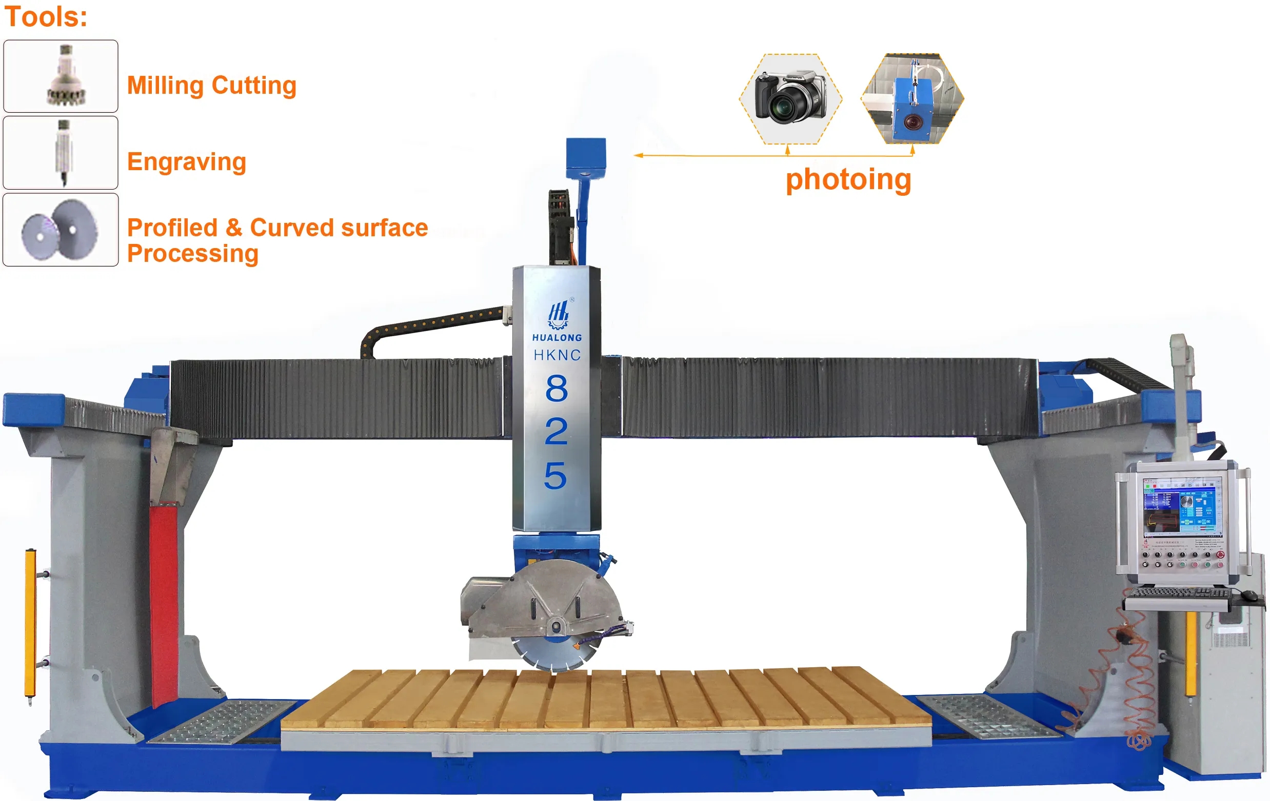 5 axes CNC Bridge Stone Cutting and Milling