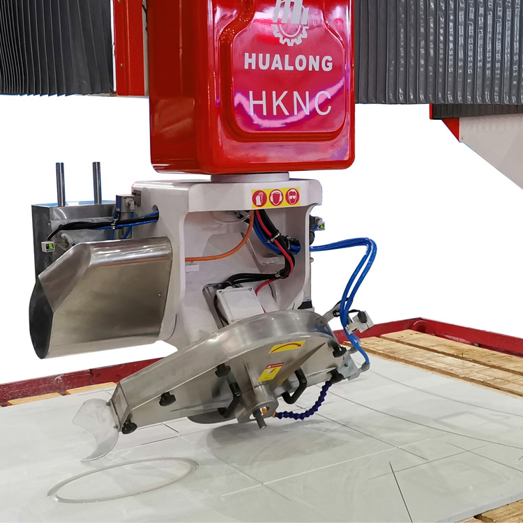 Machines HUALONG série HKNC scie à pont polyvalente CNC découpeuse de pierre 5 axes pour comptoir de dalle de marbre de granit